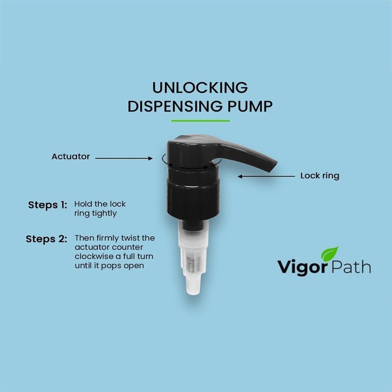 vigor path Universal Shampoo/Conditioner Dispenser Pump for Bottles, Leak Proof, Pump Top Fits 1 L/33.8 oz Bottles, 28/410 Neck Size, Black (Pack of 2) - Image 5